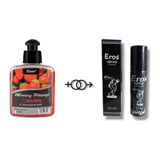 Çilek Aromalı Cinsel Masaj Yağı 100 Ml + Eros G.ctrci Sprey 20 Ml
