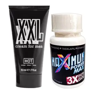 Hotxxl Erkeğe Hacimdestek Kremi 50 Ml + 1 Adet 3x White Box Maximum 30 Lu Set