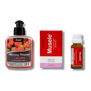 Caas Çilek Aromalı Isıtıcılı Cinsel Masaj Yağı 100 Ml + Musele Kadınlara Özel Damla