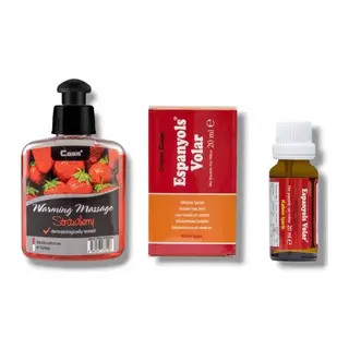 Caas Çilek Aromalı Isıtıcılı Cinsel Masaj Yağı 100 Ml + Espanyols Volar Kadınlara Özel Damla