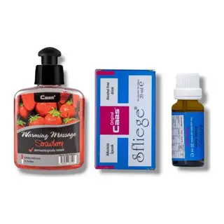 Caas Çilek Aromalı Isıtıcılı Cinsel Masaj Yağı 100 Ml + Sfliege Kadınlara Özel Damla