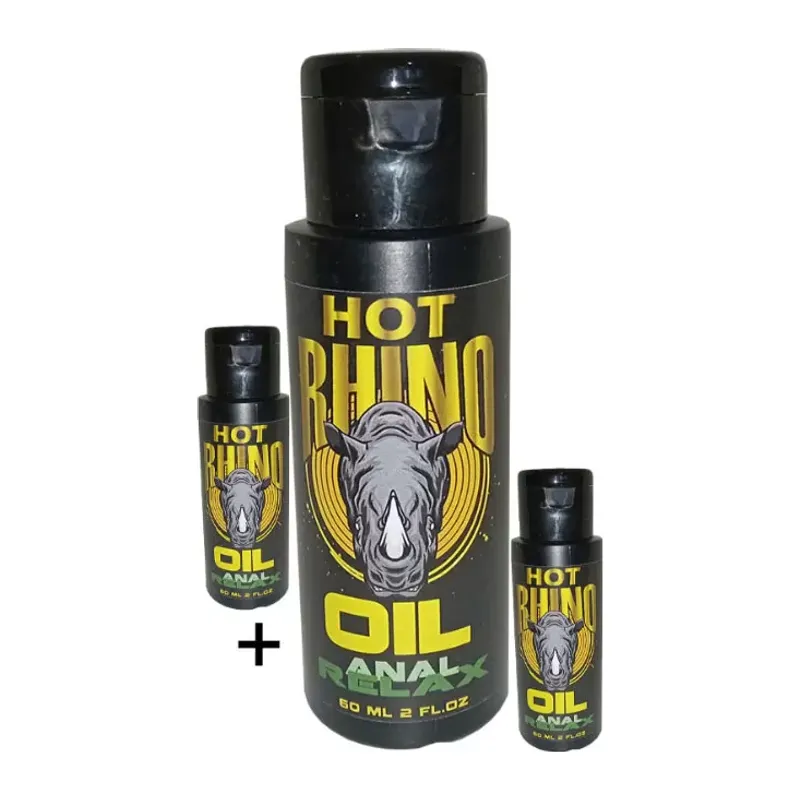 Hat Rhino Kadınlar Ve Ap.erkekler İçin Analrelax Oil 3 Adet Lubricantanalrahatlatıcı Kasgevşetici Kaydırıcıyağ 60 Ml
