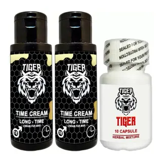 Tiger Cream 2 Ad. 60 Ml + 1 Ad. Tiger 10lu: Ereksiyonunuza Gecikmenize Büyütmenize Red Ginsengli Tongkatlı Özel Formül