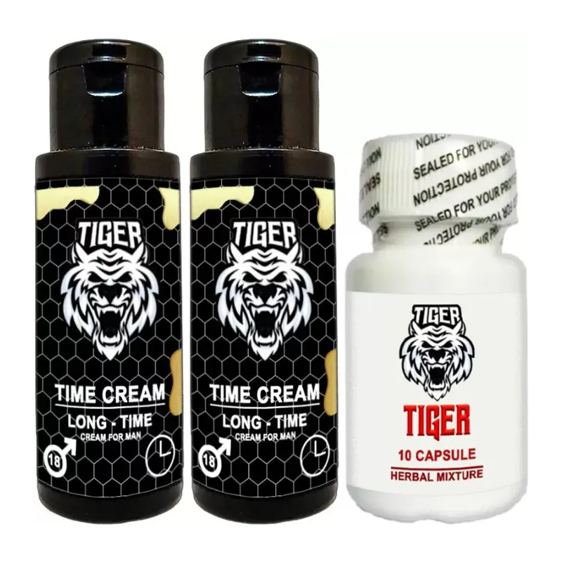 Tiger Cream 2 Ad. 60 Ml + 1 Ad. Tiger 10lu: Ereksiyonunuza Gecikmenize Büyütmenize Red Ginsengli Tongkatlı Özel Formül