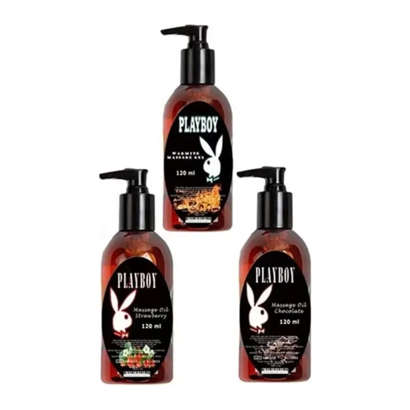 Playboy 3 Adet Playboy Çilek Aromalı Kokulu Ve Isıtıcılı Lı Vücut Masaj Yağı