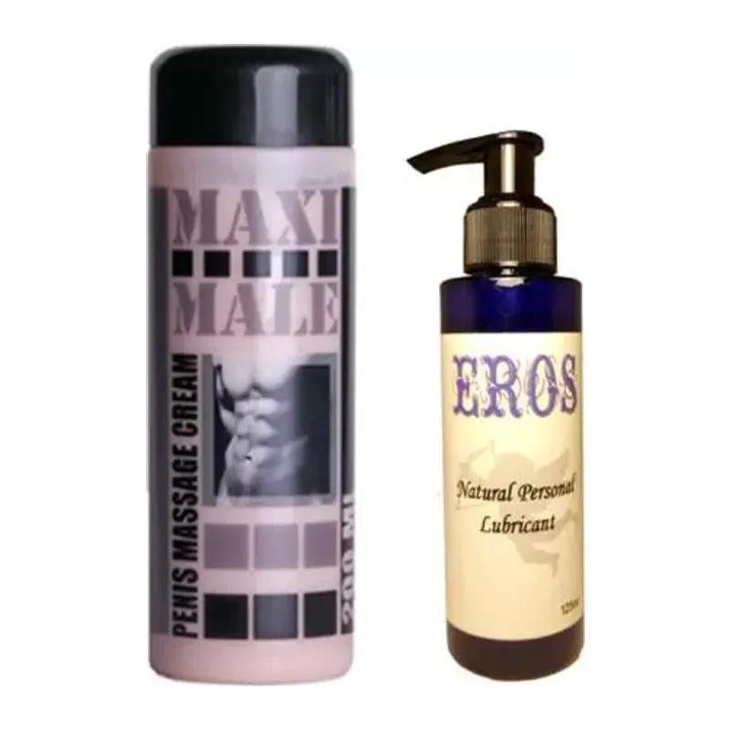 Hintohu Maxi Male Cream 200 Ml Erkekler Için Pe.nis Bakım Losyonu Ve Eros Natural Lubricant 125ml