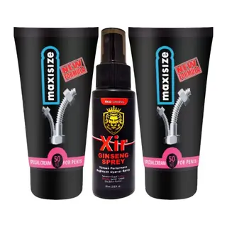Maxisize Cream Erkeğe Özel 50 Ml 2 Adet Krem + Xir 60 Ml Erkeğe Özel Karışım Süre Sprey