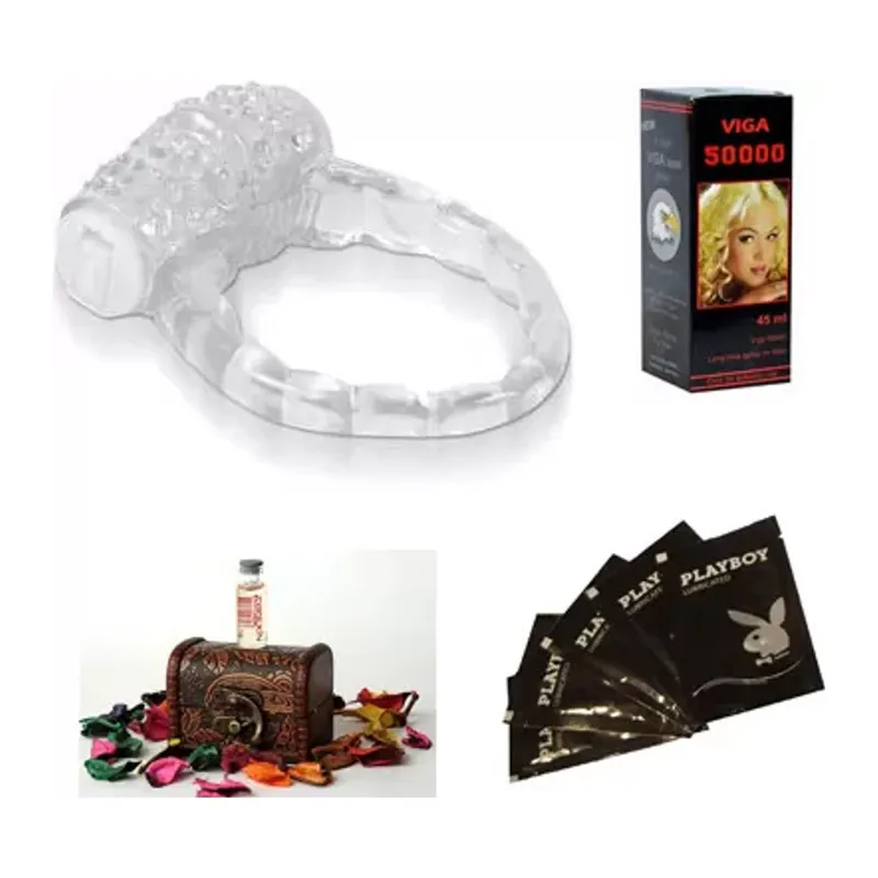 Hepsidahice Vibrating Ring Titreşimli Pe.nis Halkası + Pboy Lubricated Gel 5x5ml Jel + 45ml 50000 Vıga Sprey + 5ml Zyrexin Kadın Pheromone Cologne