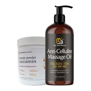 Selülitlerinize Karşı Masaj Yağı Anti-cellulite Massage Oil 240 Ml + Smarter Curcumin Yağlarınızı Yakmaya Inceltmeye 130 Gr