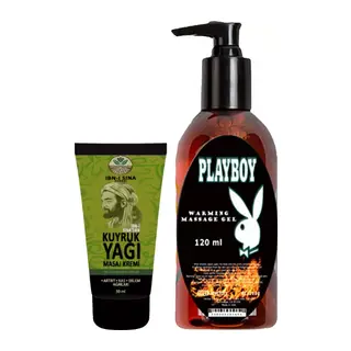 İbn-i Sina Kuyruk Yağı Kremi Kas Sırt Bel El Ayak Kullanım 50 Ml + 1 Adet 120 Ml Playboy Isıtıcılı Masaj Yağı