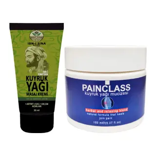 İbn-i Sina Kuyruk Yağı Dindirici Krem Kas Sırt Bel El Ayak Kullanım 50 Ml + 150 Ml Painclass Büyük Boy Teskin Kremi
