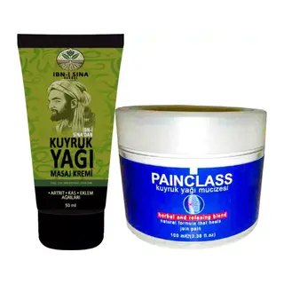 İbn-i Sina Kuyruk Yağı Teskin Kremi Kas Sırt Bel El Ayak Kullanım 2 Adet 50 Ml + 1 Adet 100 Ml Painclass Dindirici Krem