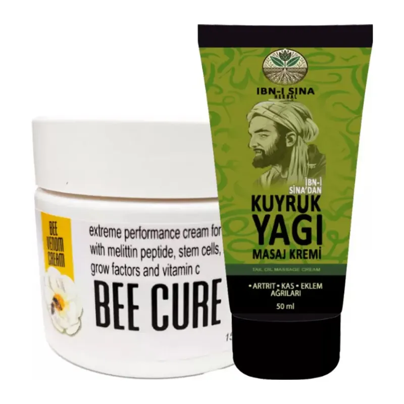 İbn-i Sina 3 Adet Kuyruk Yağı Kremi - Sırt Bel Kas Iskelet Harici Uygulama Agrıkremı 50ml Krem + 1 Tane Beecure Paincream