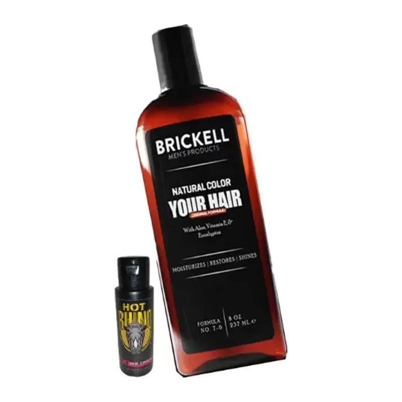 Brickell 237 Ml Erkeklere Özel Saçsakal Beyazlıkgiderici Şampuan + Hotrhino Erkekler Için Büyütücükalınlaştırıcı Xxxlkrem