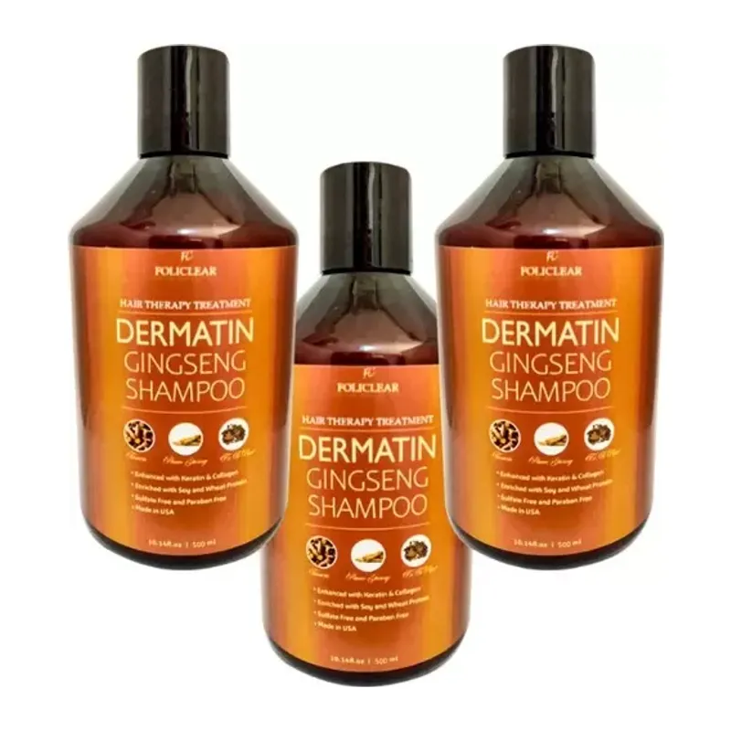 Policlear Dermatin Shampoo Ginsengli 500 Ml X 3 Adet