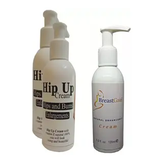 Hip Up Hipup Kalça Kaldırma,büyütme,sıkılaştırıcı Krem 120 Ml 2 Adet+breastgaın Toparrlayıcı Göğüsbakım Kremi 3