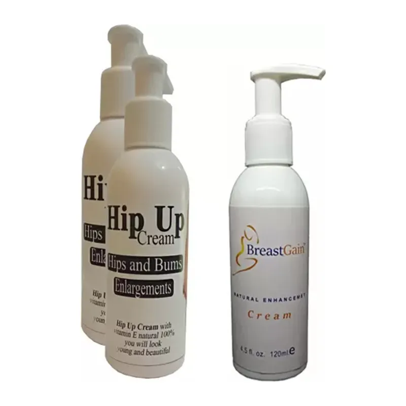 Hintohu Hipup Hip Enlargement Cream Kalça Kaldırma, Vücut Kremi 120 Ml 2 Adet+breastgain Toparrlayıcı Göğüsbakım Kremi