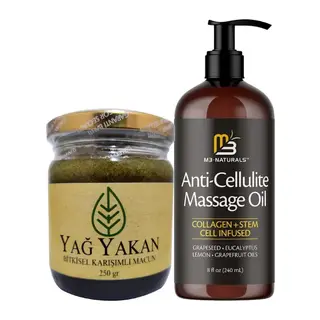 Bonie Anti Sellülit Masaj Yağı Anti-cellulite Massage Oil 240 Ml Selülitlere Karşı Masaj Yağı + Yağyakan Antiyağ Macunu 250 Gr