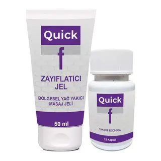 Quick F Seti: Quick F Gel 50 Ml Jel Yaza Hazırlık + Quick F 15 Kaps Bir Arada