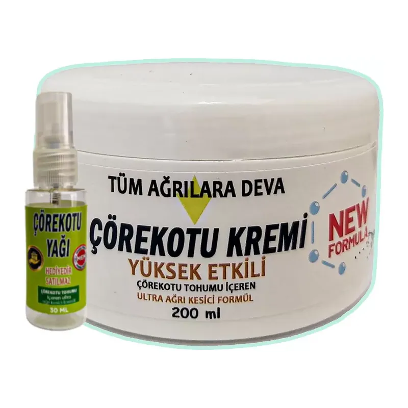 Çörek Otu Teskin Kremi 200 Ml Beyaz Kavanoz + 30 Ml Çörek Otu Yağı