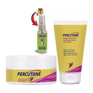 Percuadet Tüp + Kavanoz: Kapsikum Meyvesi Oleoresini Arnika Montana Çiçeği Articum Lappa (dulavratotu) Kökü Kremi 50ml + Çörekotu Yağı