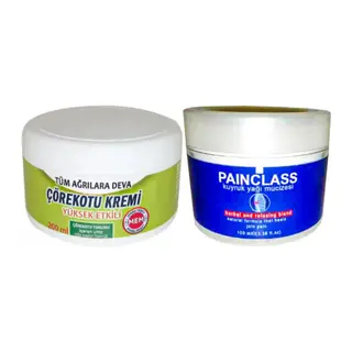 Çörek Otu Kremi Büyük Xlboy 200 Ml Green + 100 Ml Painclass Kuyruk Yağı Kremi / Diz Dirsek Iskelet Sırt Bel Kas Agrilarina Masaj Seti
