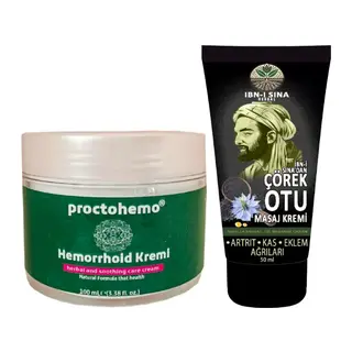 Proctohemo 100 Ml Hemor.roidin Bağsur Kremi + Ibn-ı Sina Çörek Otu Kremi 50 Ml Sırt Bel Kas Diz Iskelet Agrilarina Teskin Edici Masaj Kremi