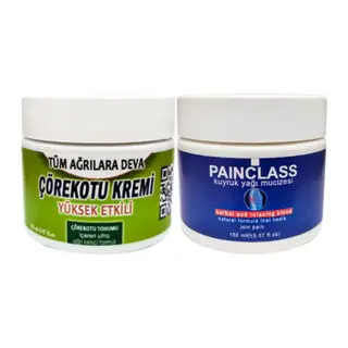 Çörek Otu Kremi Orta Boy 100 Ml Krem + Painclass 150 Ml Kuıyruk Yağı Kremi / Sırt Bel Kas Diz Dirsek Iskelet Agrilarina Masaj Seti