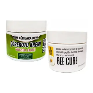 Çörek Otu Kremi Orta Boy 100 Ml Krem + Bee Cure Krem 150 Ml / Sırt Bel Kas Diz Dirsek Iskelet Agrilarina Masaj Seti