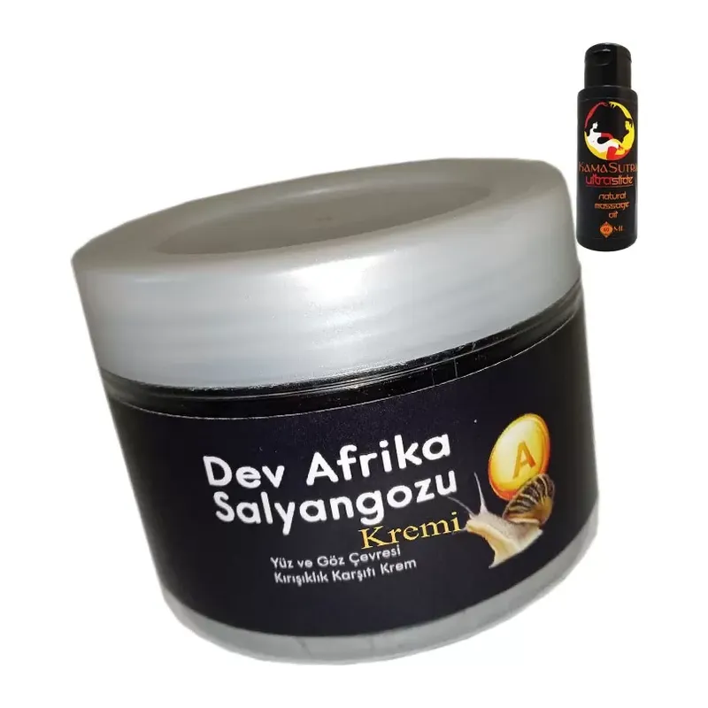 Giant Afrikasalyangozu Kremi Yaşlanma Karşıtı Dev Salyangoz100ml + 60 Ml L.kamasutra Erotikmasaj Yağı