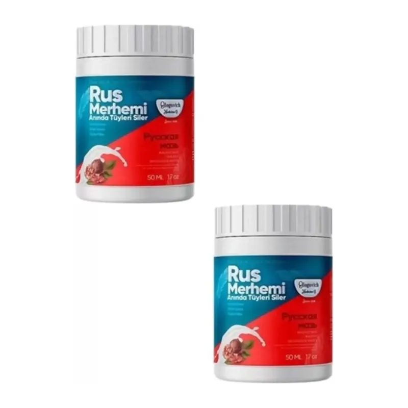 Süper Rus Merhemi Anında Tüy Siler Tüy Dökücü Krem 50 Ml X 2 Adet