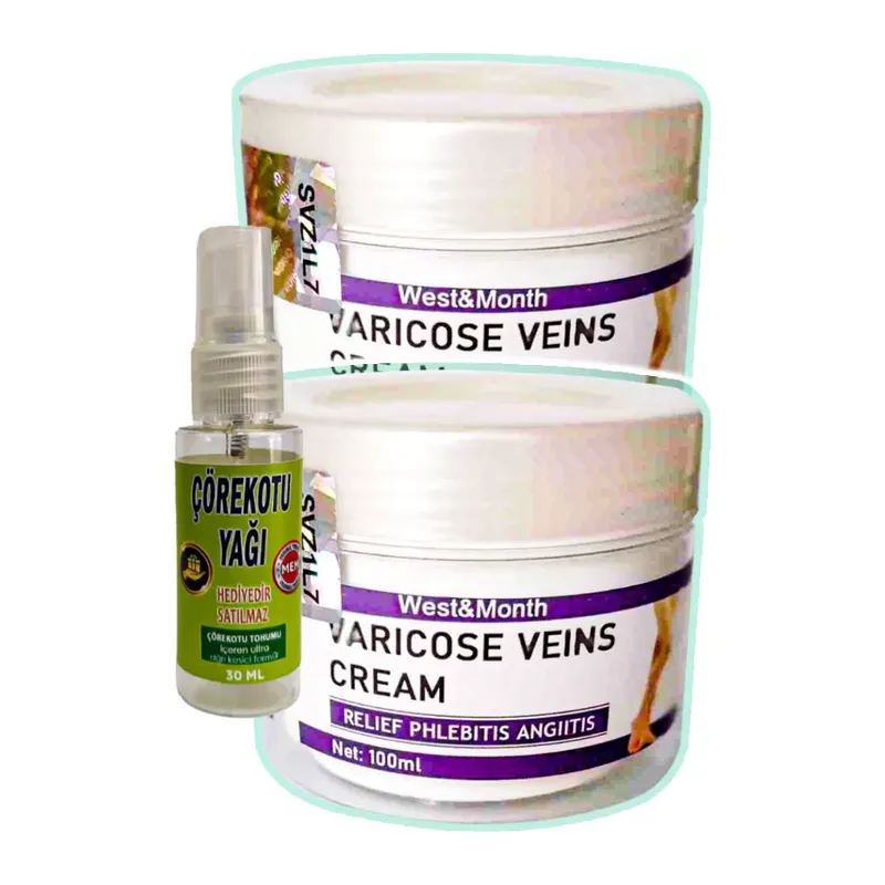 Varicose Veins 100 Ml 2 Adet West&month Bacak Bakım Krem + Çörek Otu Yağı Yağı 30 Ml