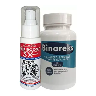 Etkılı50 Ml Bigboost Erkek 3xeffect Canlandirici Krem + Yanında 1 Adet 30lu Binareks Erkek Pırostat
