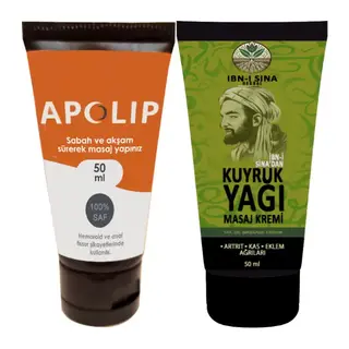 Apolip 2 Adet Kremi 50 Ml + Yanında İbn-i Sina Kuyruk Yağı Kremi 50ml