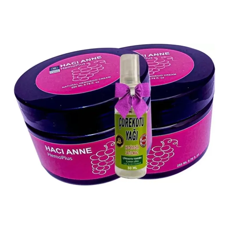 Hacı Anne Hemoplus Kremi 200 Ml X 2 Adet + Çörek Otu Yağı 30 Ml