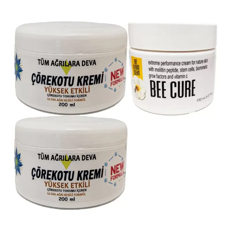 Çörek Otu Kremi White Box 2 Adet 200 Ml + Beecure Krem 150 Ml / Teskin Krem Seti