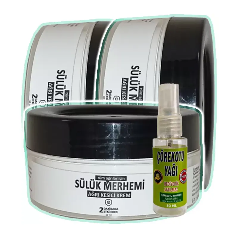 Sülük Merhemi 3 Adet 50 Ml Kremi + Çörek Otu Yağı Yağı 30 Ml