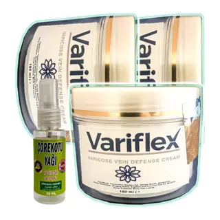 Variflex Leg: 3 Adet Bacak Bakım Kremi 100 Ml + Çörek Otu Yağı Yağı 30 Ml
