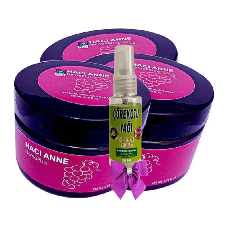 Hacı Anne Hemoplus Kremi 200 Ml X 3 Adet + Çörek Otu Yağı 30 Ml