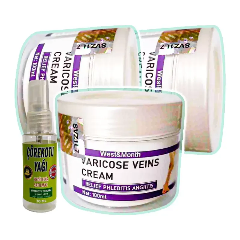 Varicose Ve.ns 100 Ml 3 Adet West&month Bacak Bakım Krem + Çörek Otu Yağı Yağı 30 Ml