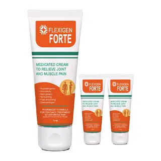 Flexigen Forte Paincream 3 Adet Karakafes Kökü Zencefil At Kesadetsi Ve Kapsaisinli Vücut Masajkremi 75ml Tüp
