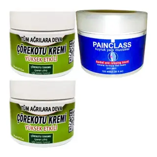 2 Adet Çörek Otu Kremi Orta Boy 100 Ml Krem + 2 Adet Painclass Kuıyruk Yağı Kremi 100 Ml / Sırt Bel Kas Diz Dirsek Iskelet Agrilarina Masaj Seti