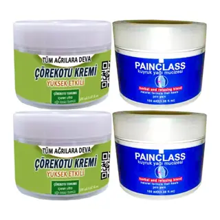 Çörek Otu Kremi 2 Adet 150 Ml + 2 Adet Painclass 100 Ml Kuyruk Yağı Kremi / Krem Seti