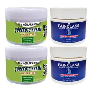 Çörekotu Çörek Otu Kremi 2 Adet 150 Ml + 2 Adet Painclass 150 Ml Kuyruk Yağı Kremi / Krem Seti