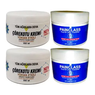 Çörekotu Çörek Otu Kremi White Box 2 Adet 200 Ml + 2 Adet Painclass Kuyruk Yağı Kremi 100 Ml / Krem Seti