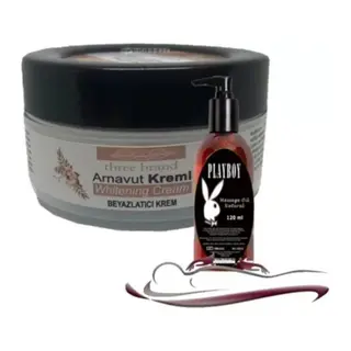 Playboy Three Brand Whitening Cream 4 Adet Arnavut Kremi 50 Ml Kremi İle 120ml Masaj Yağı