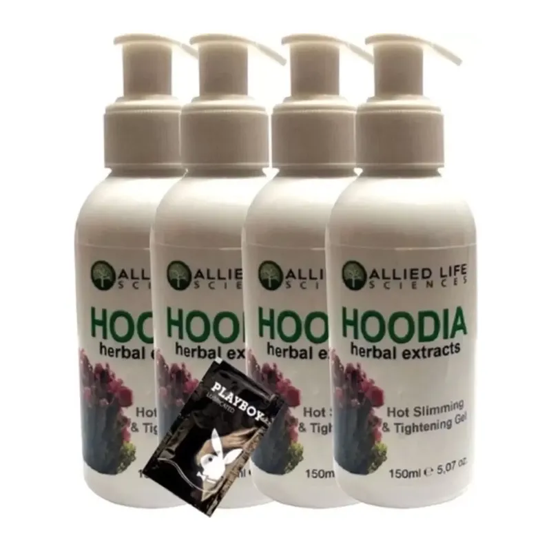Allied Life Sciences Hoodia Herbal Extracts Hot Slimming & Tightening Gel 150 Ml X 4 Adet + Jel