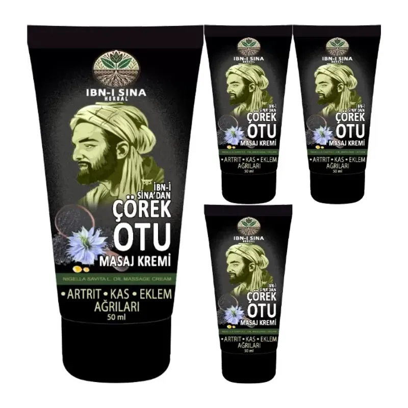 İbn-i Sina Herbal 4 Adet Ibn-ı Sina Çörek Otu Kremi 50 Ml Masaj
