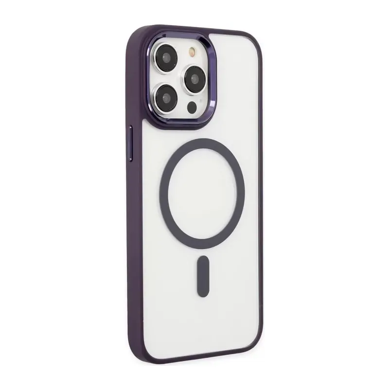 Apple İphone 13 Pro Kılıf Room Magneticsafe Silikon - Derin Mor