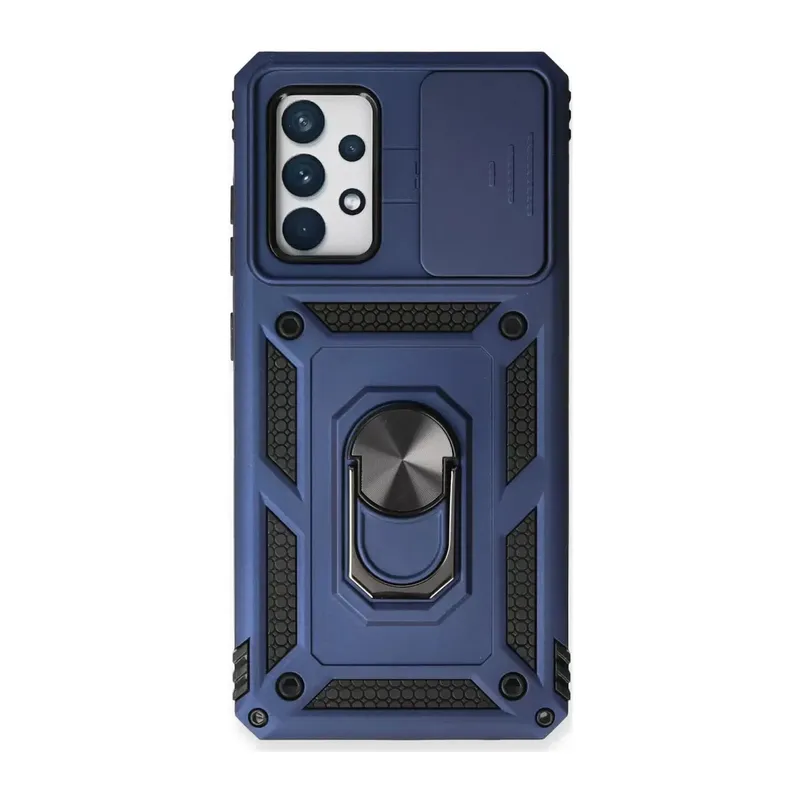 Samsung Galaxy A53 5g Kılıf Pars Lens Yüzüklü Silikon - Lacivert